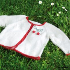Brassière bébé fille et chaussons au tricot rose gourmand 3 mois